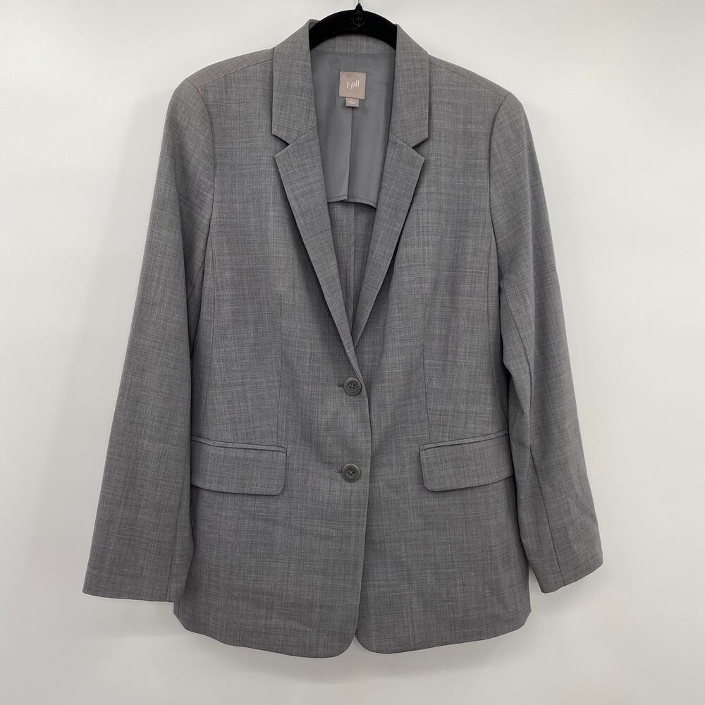 J. Jill Gray Wool Blazer Suit Jacket 2 Button Single Breasted Womens Size 6